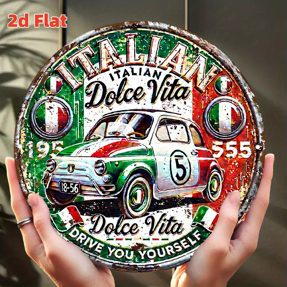Vintage Collectible Cars - Vintage italiano plano 2D para emblema