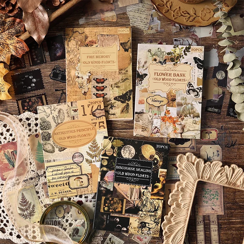 Vintage Collectible Books - Libro de 20 Hojas de Pegatinas