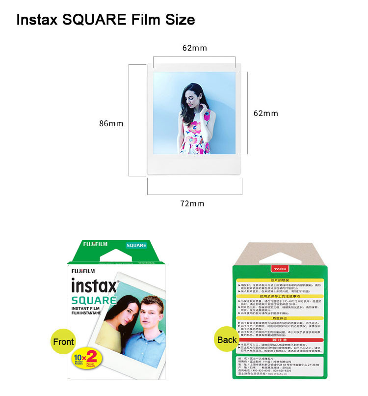 Fujifilm Instax película cuadr - Instant Film Pack reseña y precio