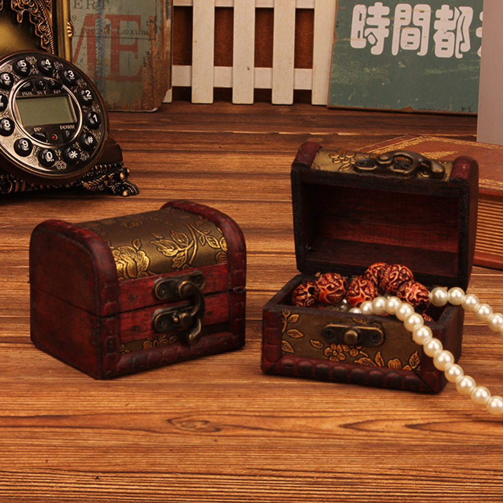 Caja de joyería de madera vint - Vintage Items reseña y precio